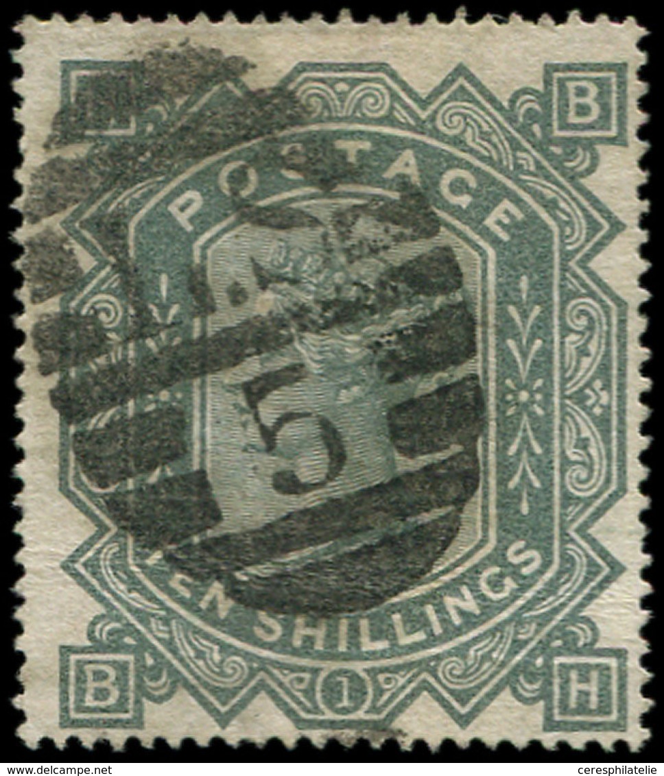 GRANDE BRETAGNE 41 : 10s. Gris, Obl. L.S/5, Pli, Aspect TB - Lettres & Documents