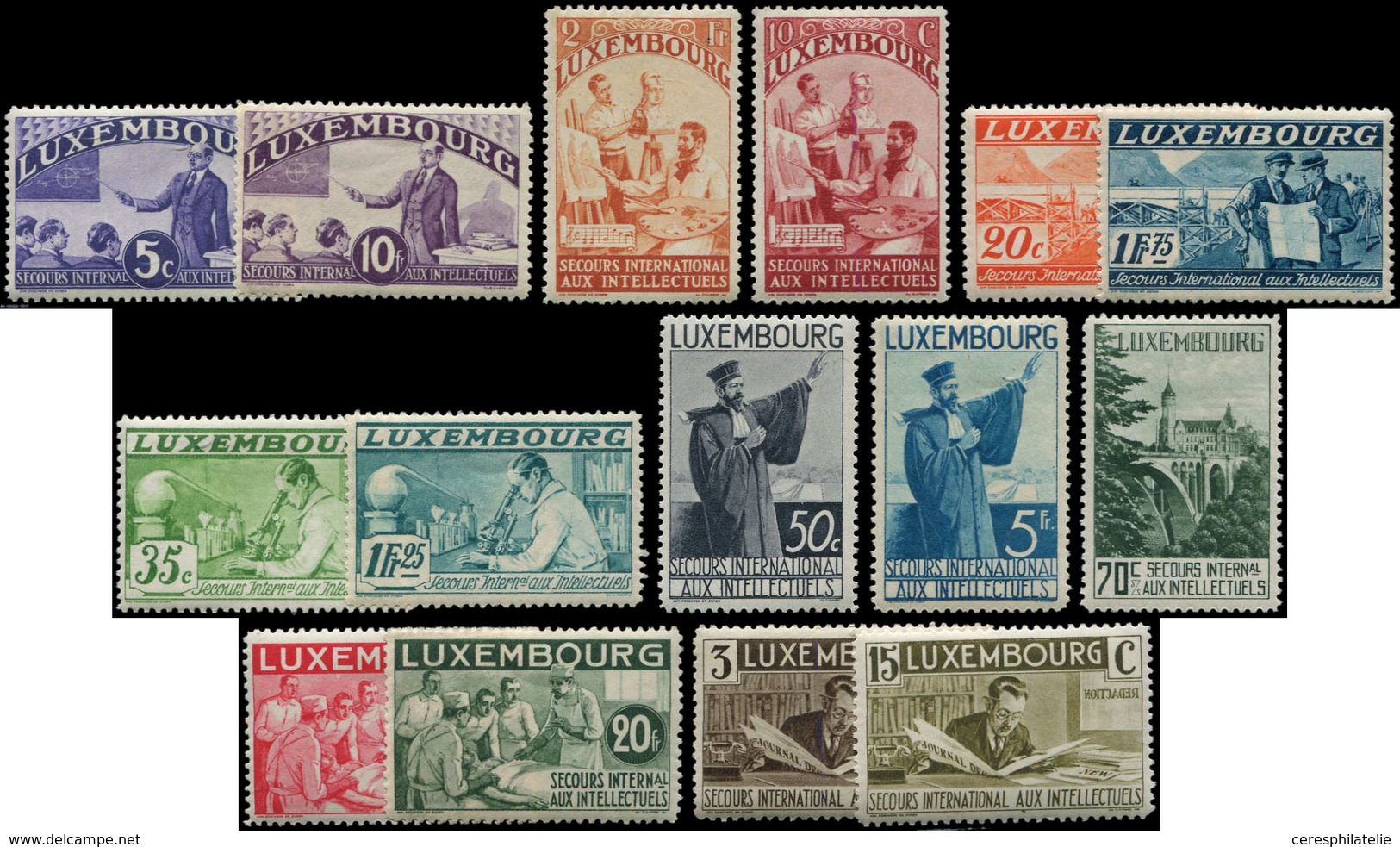 ** LUXEMBOURG 259/73 : Secours Aux Intellectuels, La Série, TB - Unused Stamps