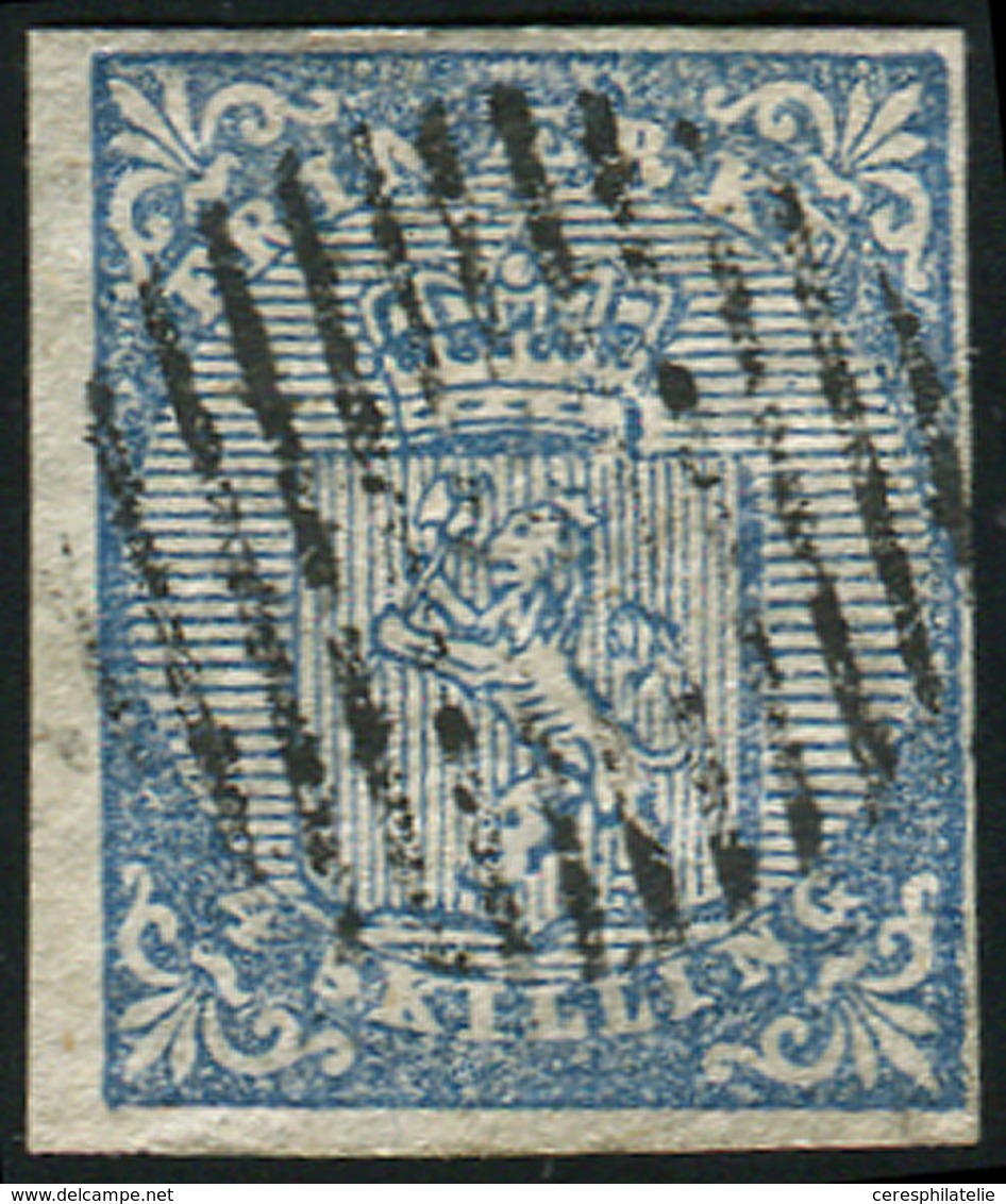 NORVEGE 1a : 4s. Bleu, Obl., Variété "PATTE DOUBLEE", Rare Et TTB. S - Usati