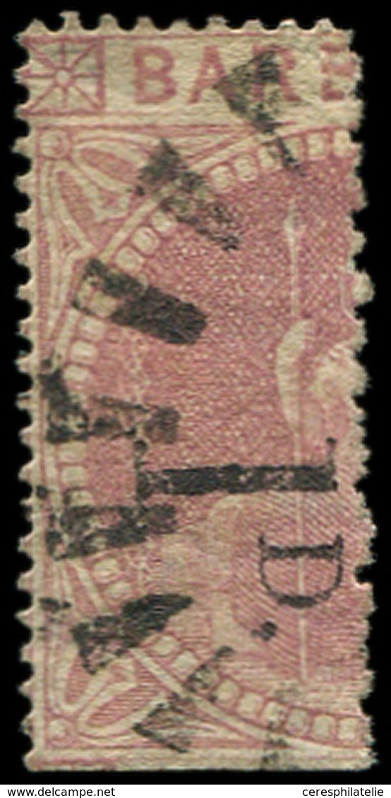 BARBADE 38b : 1d. T III S. Moitié De 5c. Rose, Obl., TB - Barbados (1966-...)