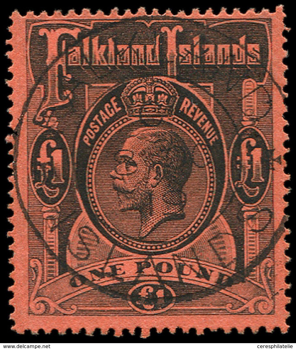 FALKLAND 36 : 1£. Noir Sur Rouge, Obl., TB - Falkland