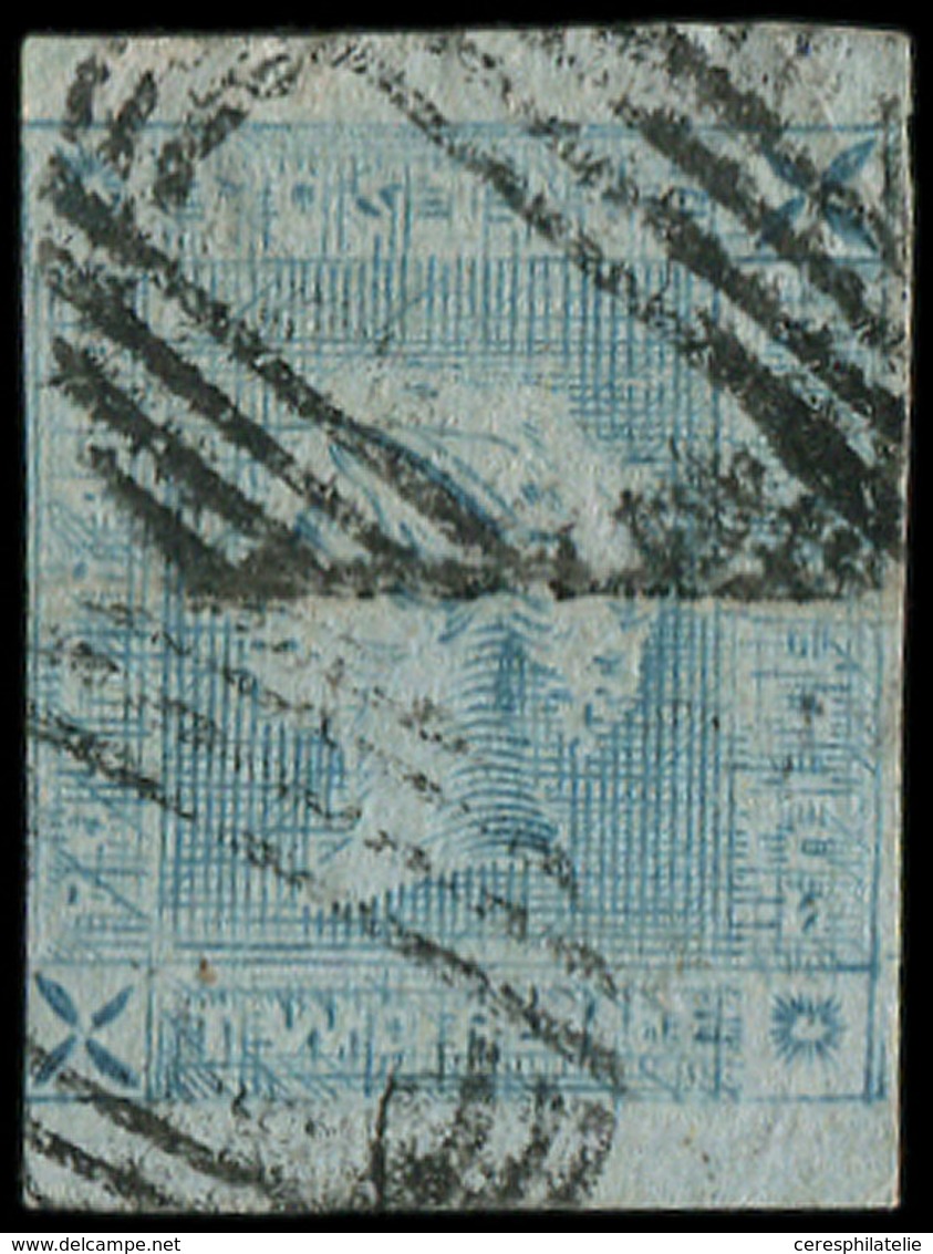 ILE MAURICE 8B : 2p. Bleu, Tête De Chien, Obl., Pli, Aspect TB - Mauritius (...-1967)