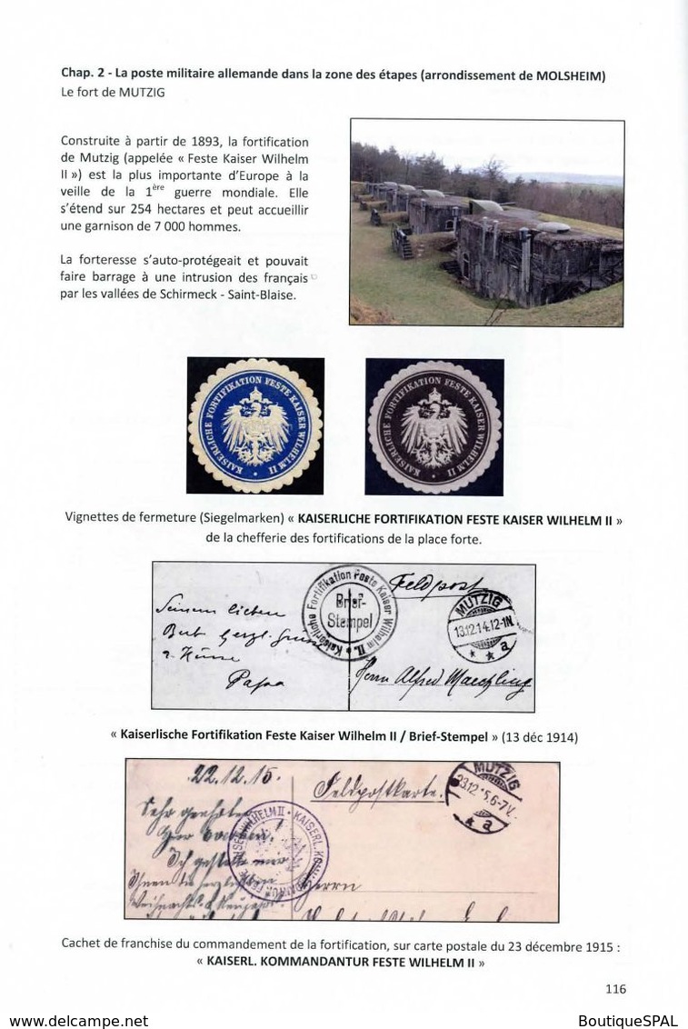 LE COURRIER MILITAIRE ALLEMAND DANS LE SECTEUR DU DONON ET DANS L’ARR. DE MOLSHEIM 1914 – 1918 - Feldpost Elsass 1 WK