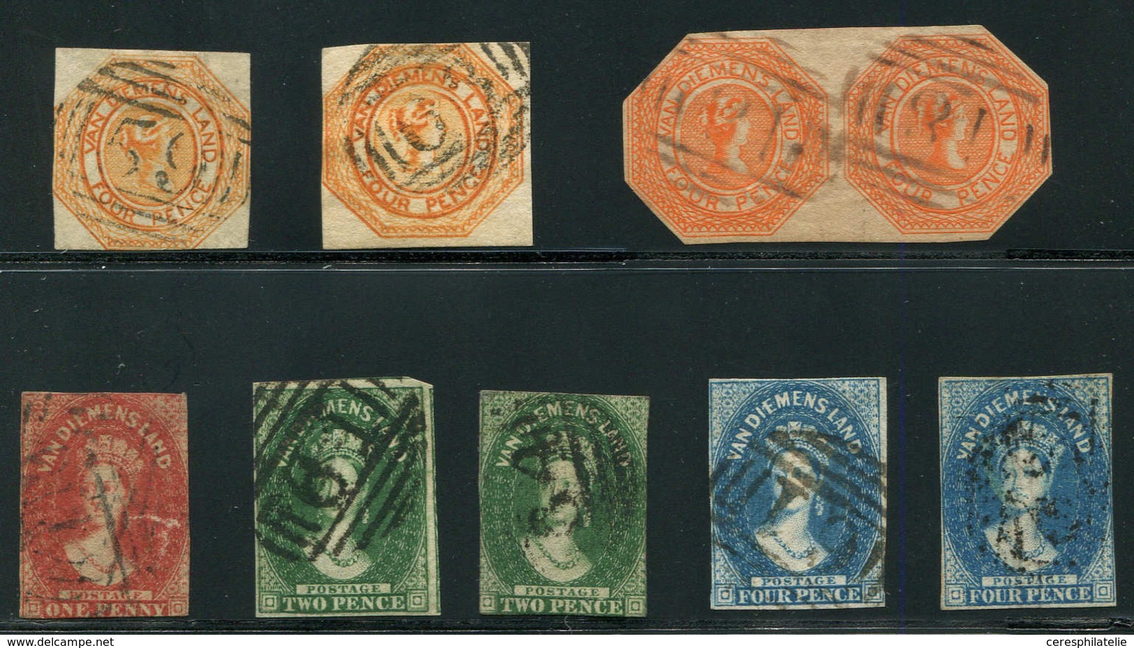 Tasmanie, Petit Lot De 7 T. Et Une PAIRE Obl. Entre N°2 Et 8, B/TB - Collections (en Albums)