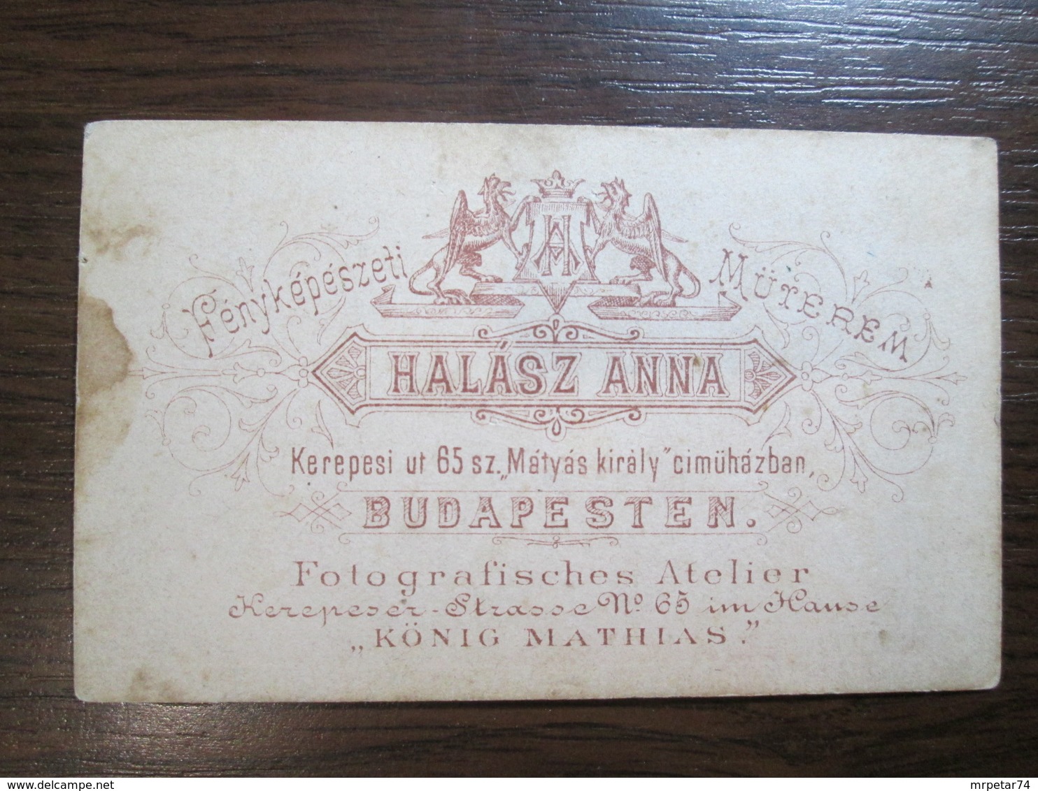 Cabinet Card Photo Of Halasz Anna , Budapest   / Hungary - Anonyme Personen