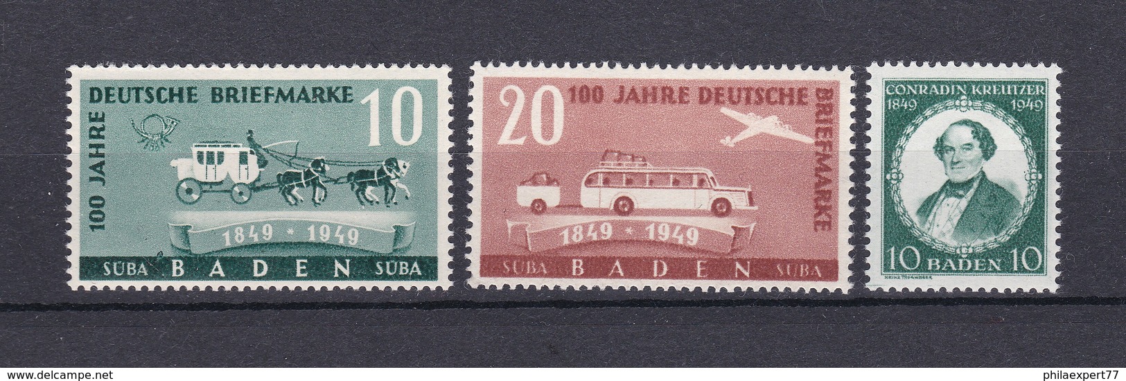 Baden - 1949 - Michel Nr. 53+54/55 - Postfrisch - 17,5 Euro - Sonstige & Ohne Zuordnung