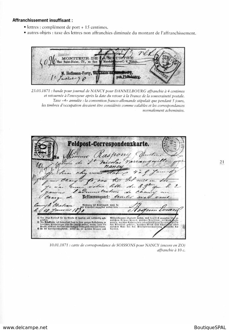 Occupation De La France Et Annexion De L'Alsace-Lorraine Par L'Allemagne - 1870 - 1872, JP Bournique, SPAL - - Philately And Postal History