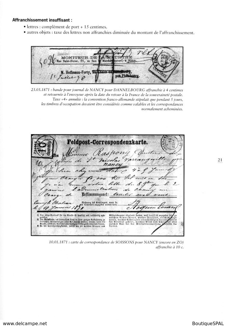 Occupation De La France Et Annexion De L'Alsace-Lorraine Par L'Allemagne - 1870 - 1872, JP Bournique, SPAL - - Handbooks