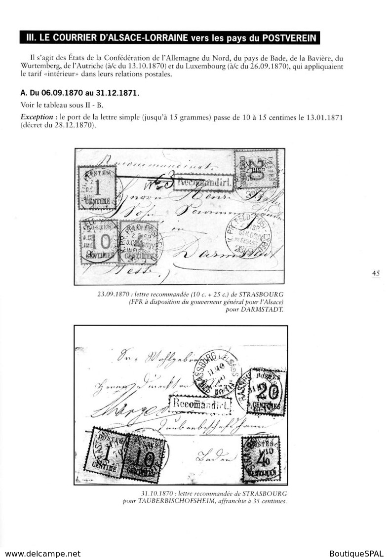 Occupation de la France et annexion de l'Alsace-Lorraine par l'Allemagne - 1870 - 1872, JP Bournique, SPAL -