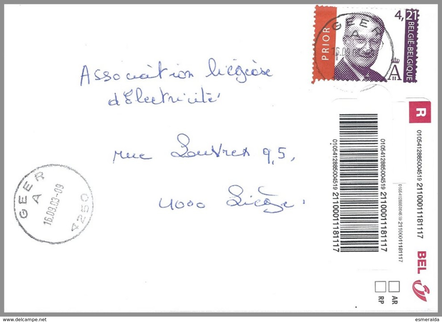Cob  3204 Albert II Sur Lettre Recommandé  GEER - Lettres & Documents