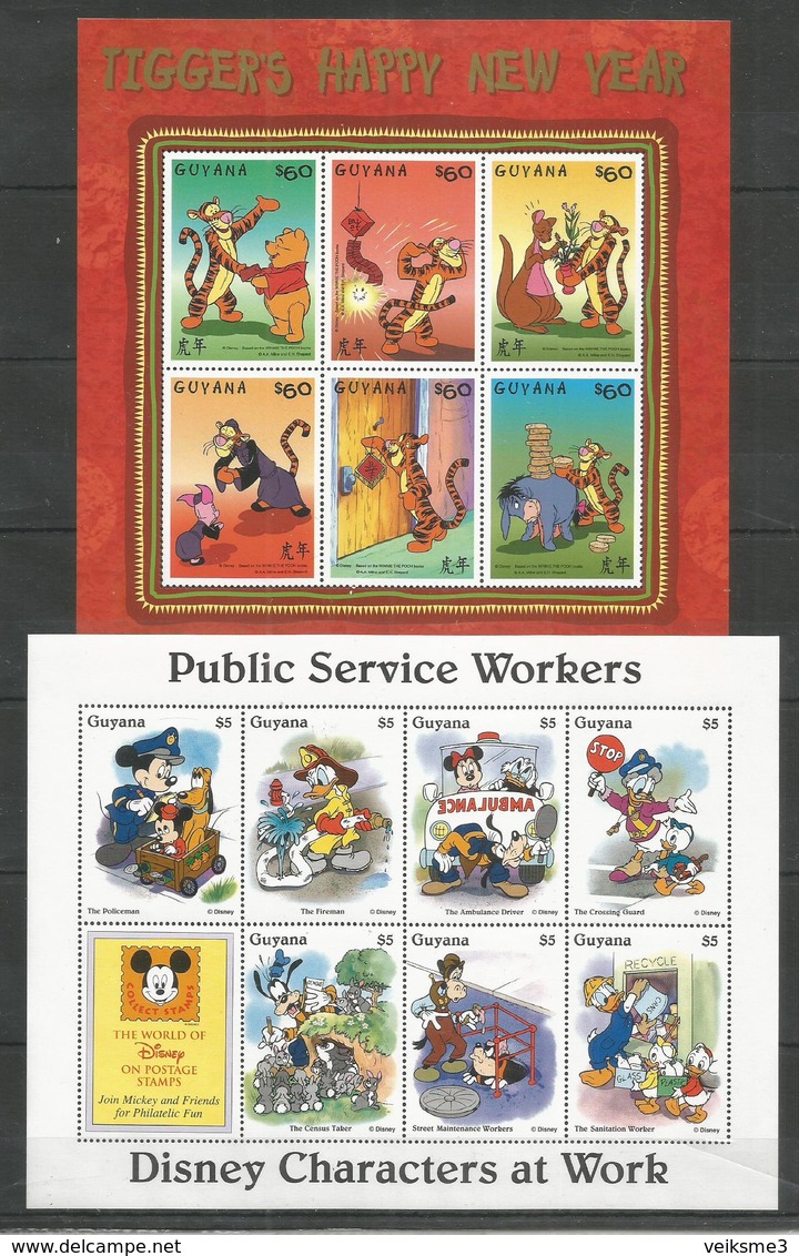 2 Pcs GUYANA - MNH - Disney - Disney