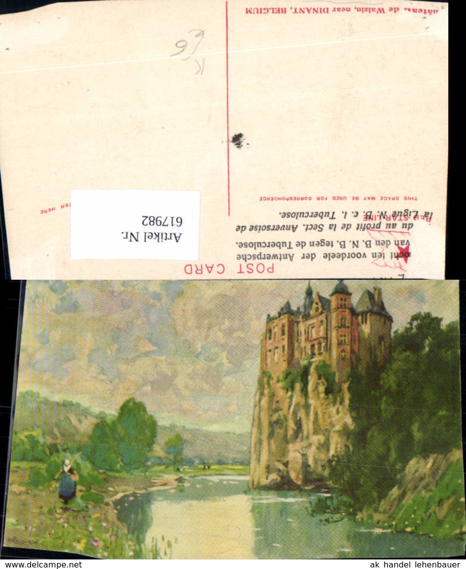 617982,K&uuml;nstler Ak Chateau De Walzin Near Dinant Belgium - Sonstige & Ohne Zuordnung