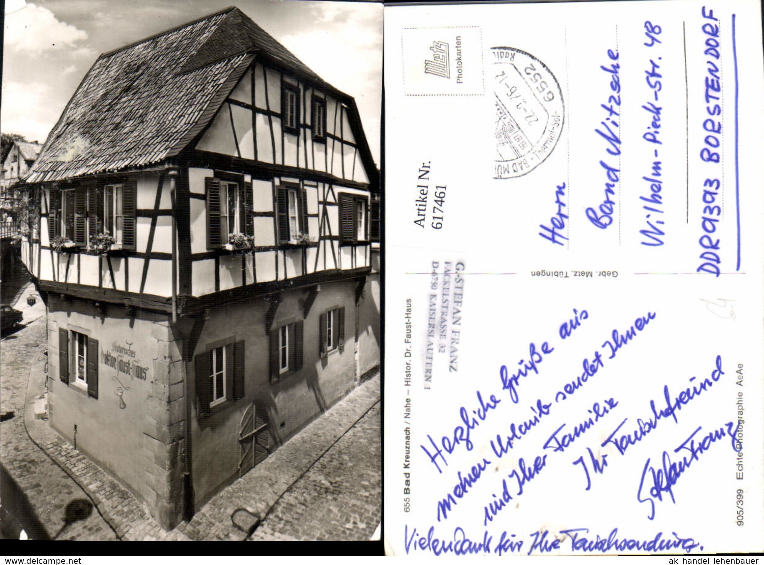 617461,Foto Ak Bad Kreuznach Nahe Histor. Dr. Faust-Haus Fachwerkhaus - Sonstige & Ohne Zuordnung