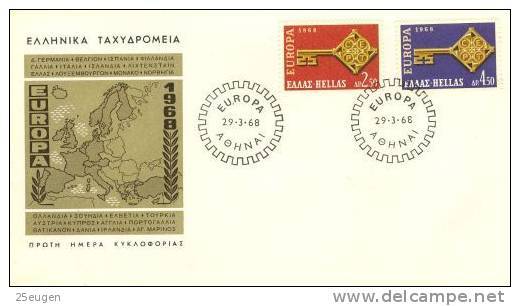 GREECE  1968  EUROPA CEPT FDC ^^ - 1968