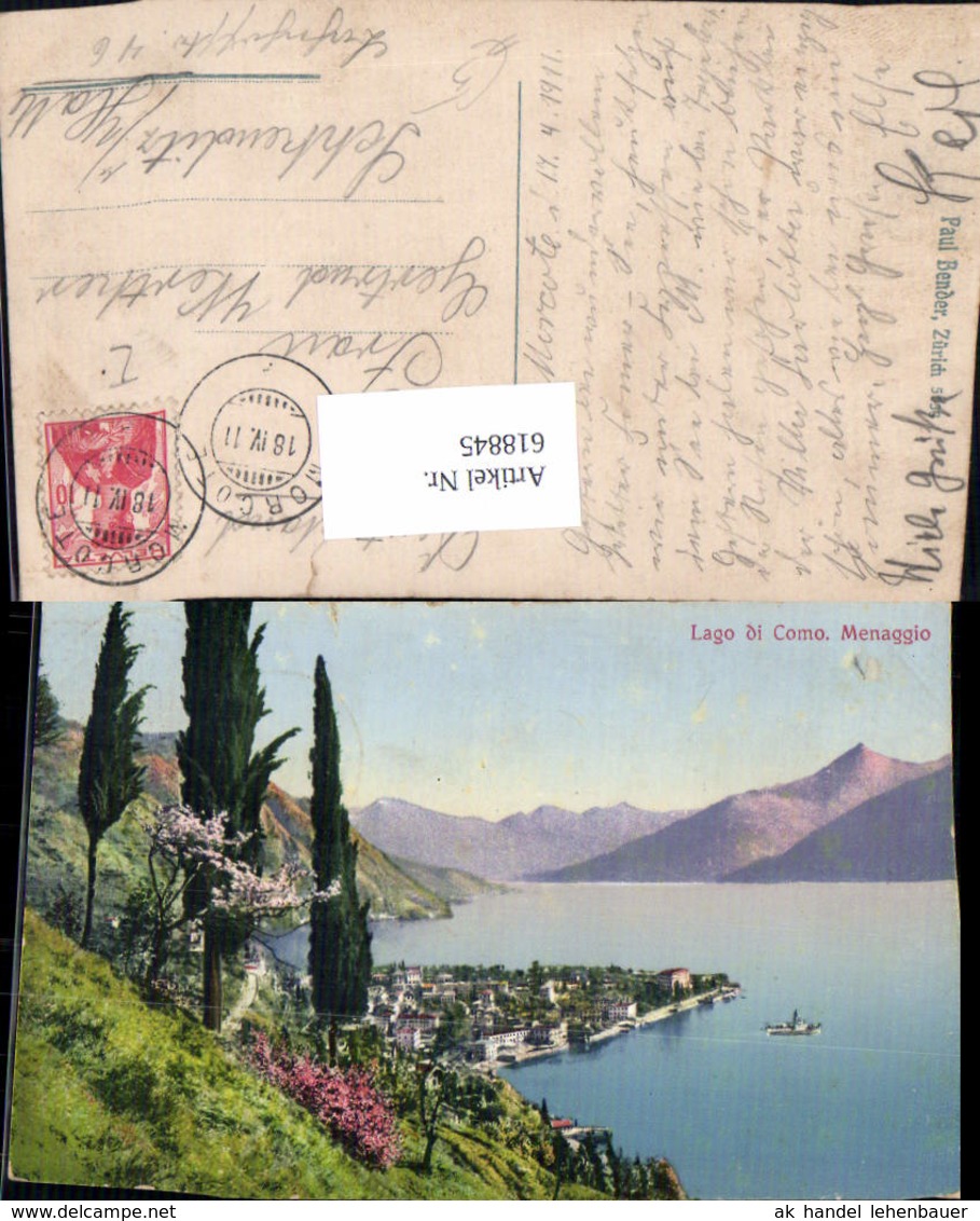 618845,Lago Di Como Menaggio Schiff Dampfer Italy - Sonstige & Ohne Zuordnung