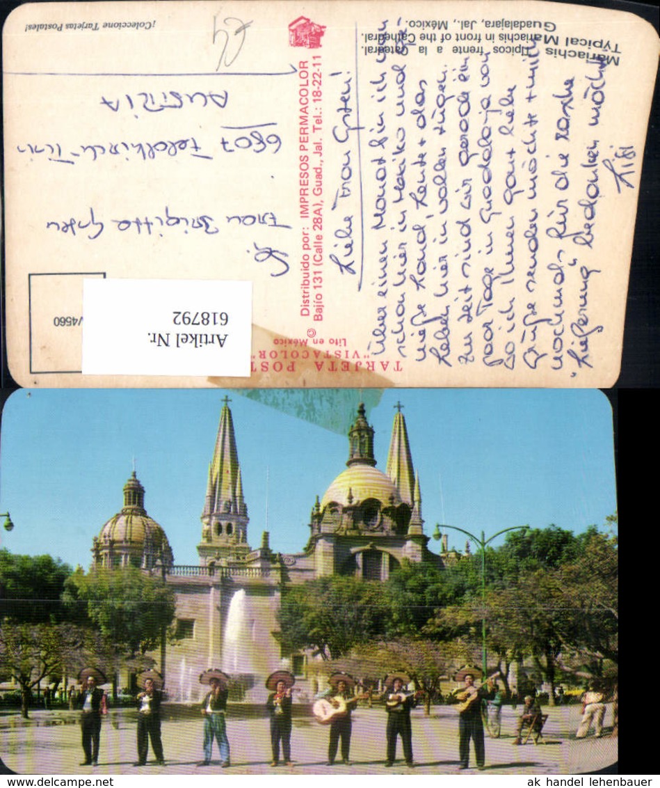 618792,Guadalajara Jal. Mexiko Mariachis Tipicos Frente A La Catedral Volkstypen Musi - Mexico