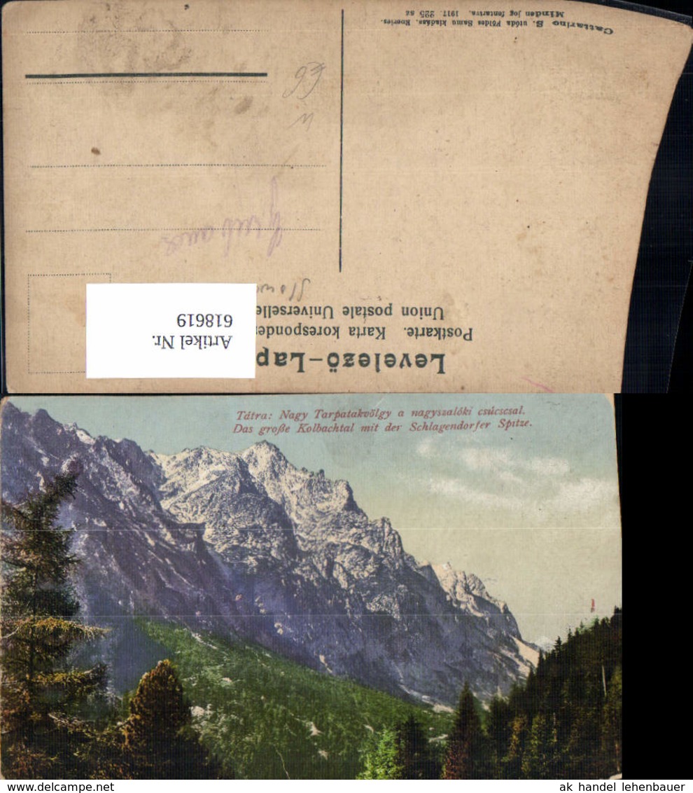 618619,Tatra Nagy Tarpatakv&ouml;lgy Schlagendorfer Spitze Kolbachtal Velky Slavkov Slovak - Slowakei