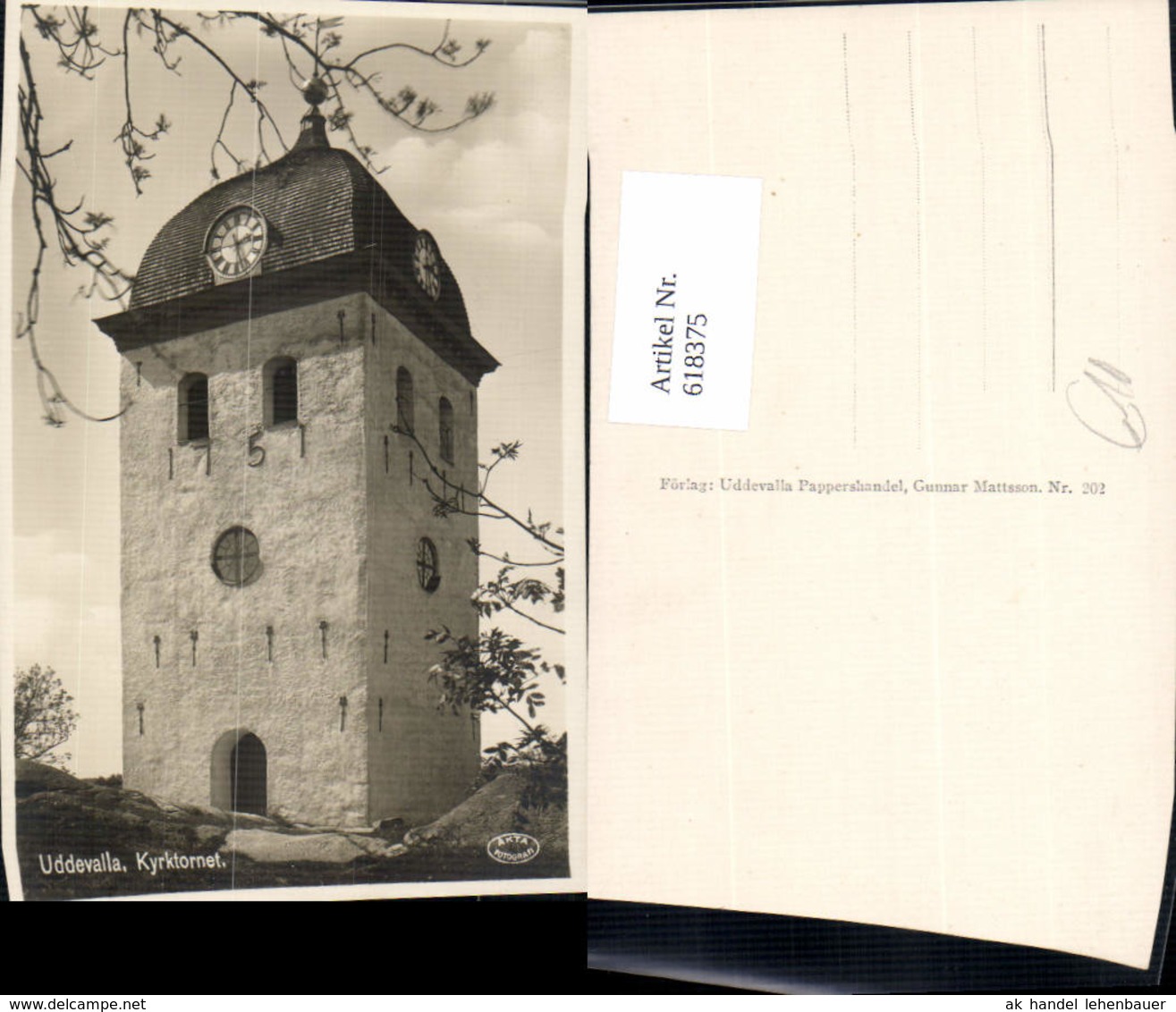 618375,Foto Ak Uddevalla Kyrktornet Turm Uhrturm Sweden - Schweden