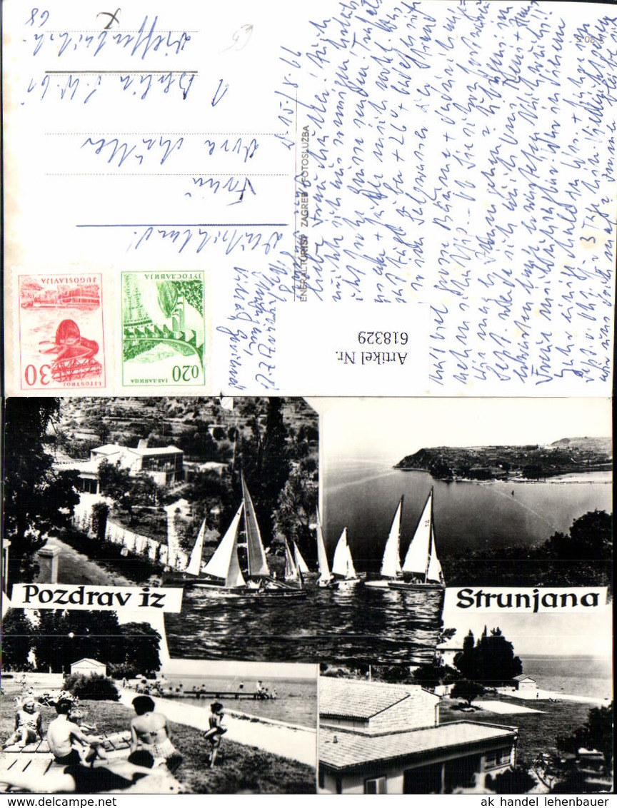618329,Mehrbild Ak Stunjana Segelboote Segeln Strunjan Slovenia - Slowenien