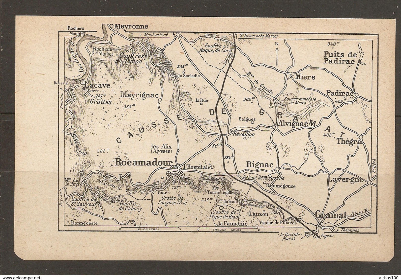 CARTE PLAN 1921 - CAUSSE De GRAMAT MAYRIGNAC RIGNAC LAVERGNE PADIRAC MIERS ROCAMADOUR LA CAVE PANNONIE - Cartes Topographiques