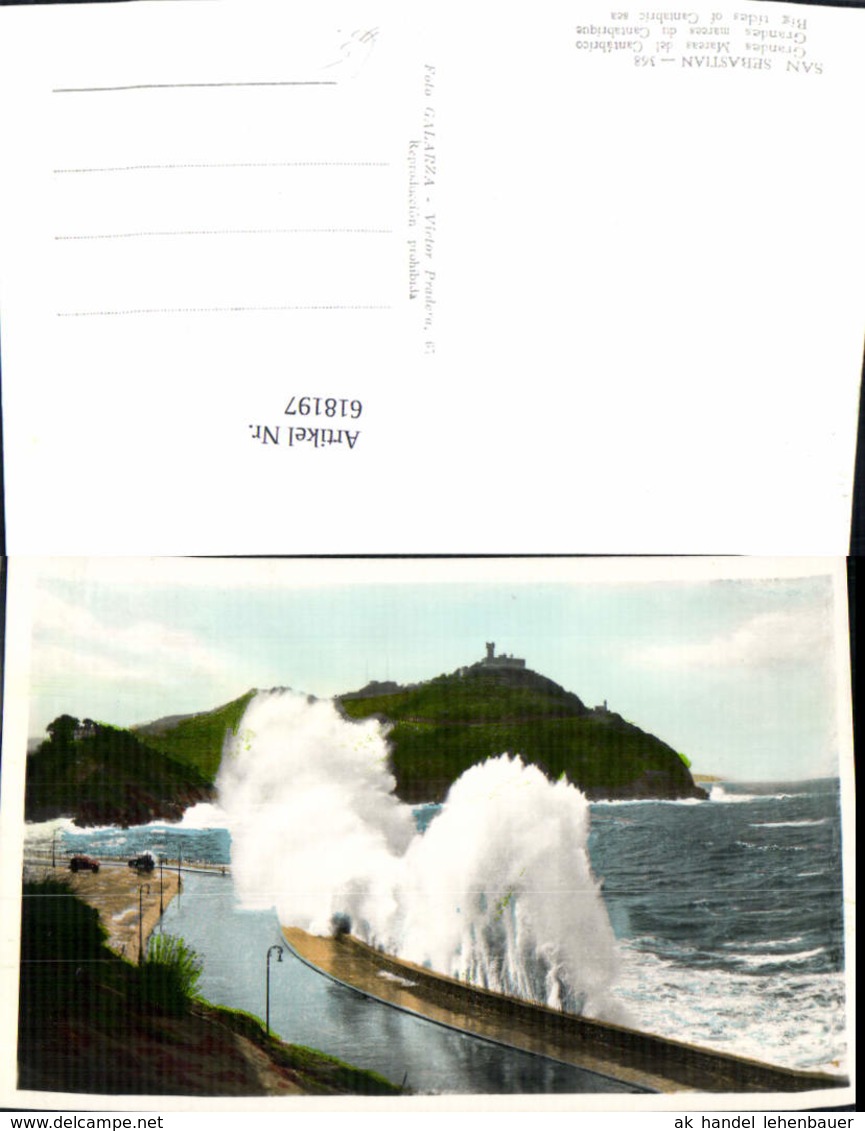 618197,Foto Ak San Sebastian Grandes Mareas Del Cantabrico Brandung Spain - Sonstige & Ohne Zuordnung