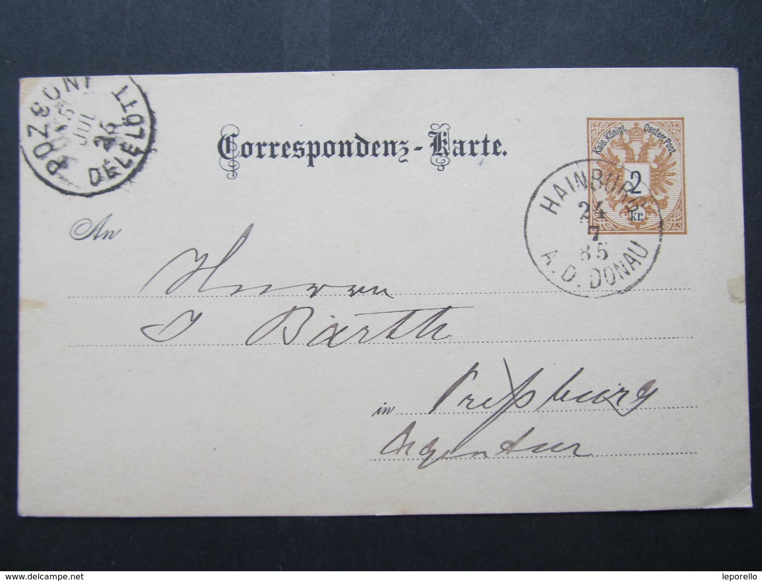 GANZSACHE Hainburg - Pressburg 1885 Korrespondenzkarte /// D*38723 - Briefe U. Dokumente