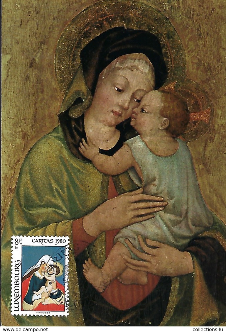 1980  -  MUSEO DI BASSANO DEL GRAPPA - Heilige Jungfrau Mit Kind - Madonne Avec L'Enfant Caritas Timbre - Cartes Maximum