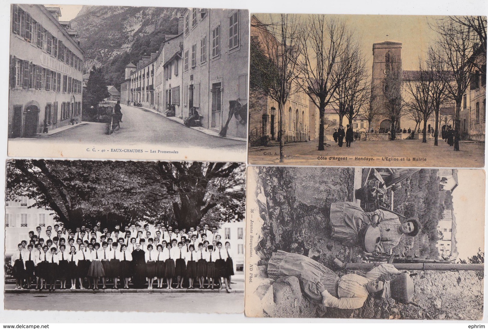 64 Pyrénées-Atlantiques - Lot de 151 cartes postales anciennes petit format