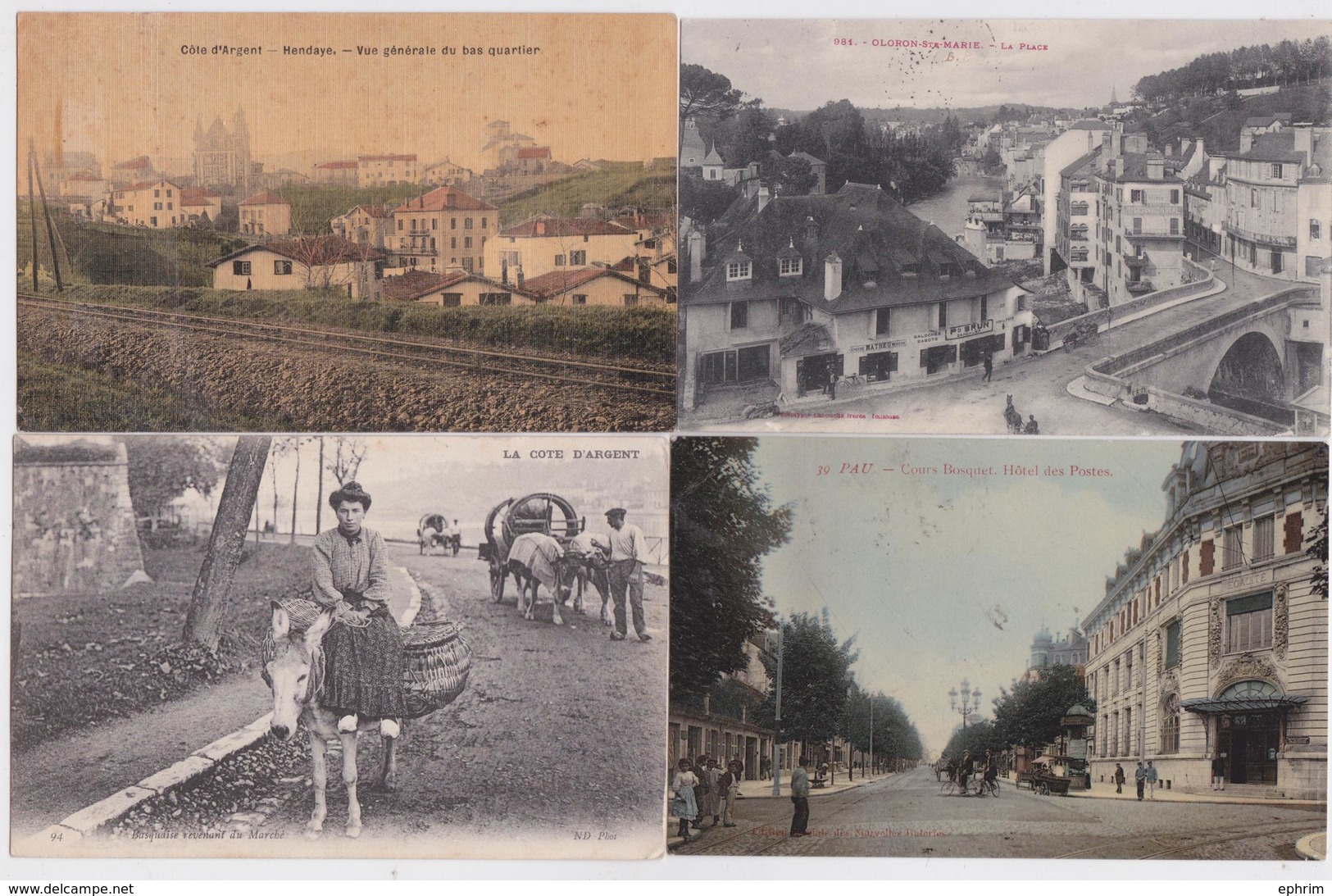 64 Pyrénées-Atlantiques - Lot de 151 cartes postales anciennes petit format