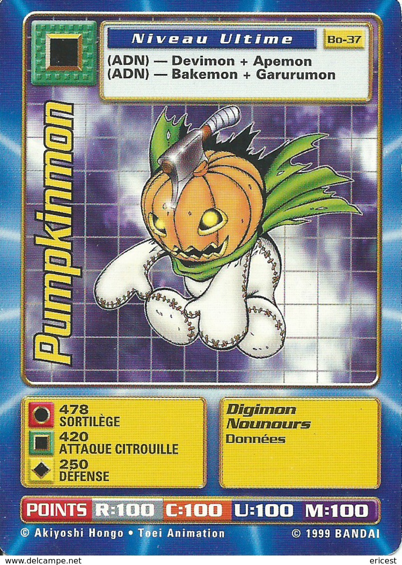 B - CARTE DIGIMON PUMPKINMON BO-37 FR BON ETAT - Autres & Non Classés