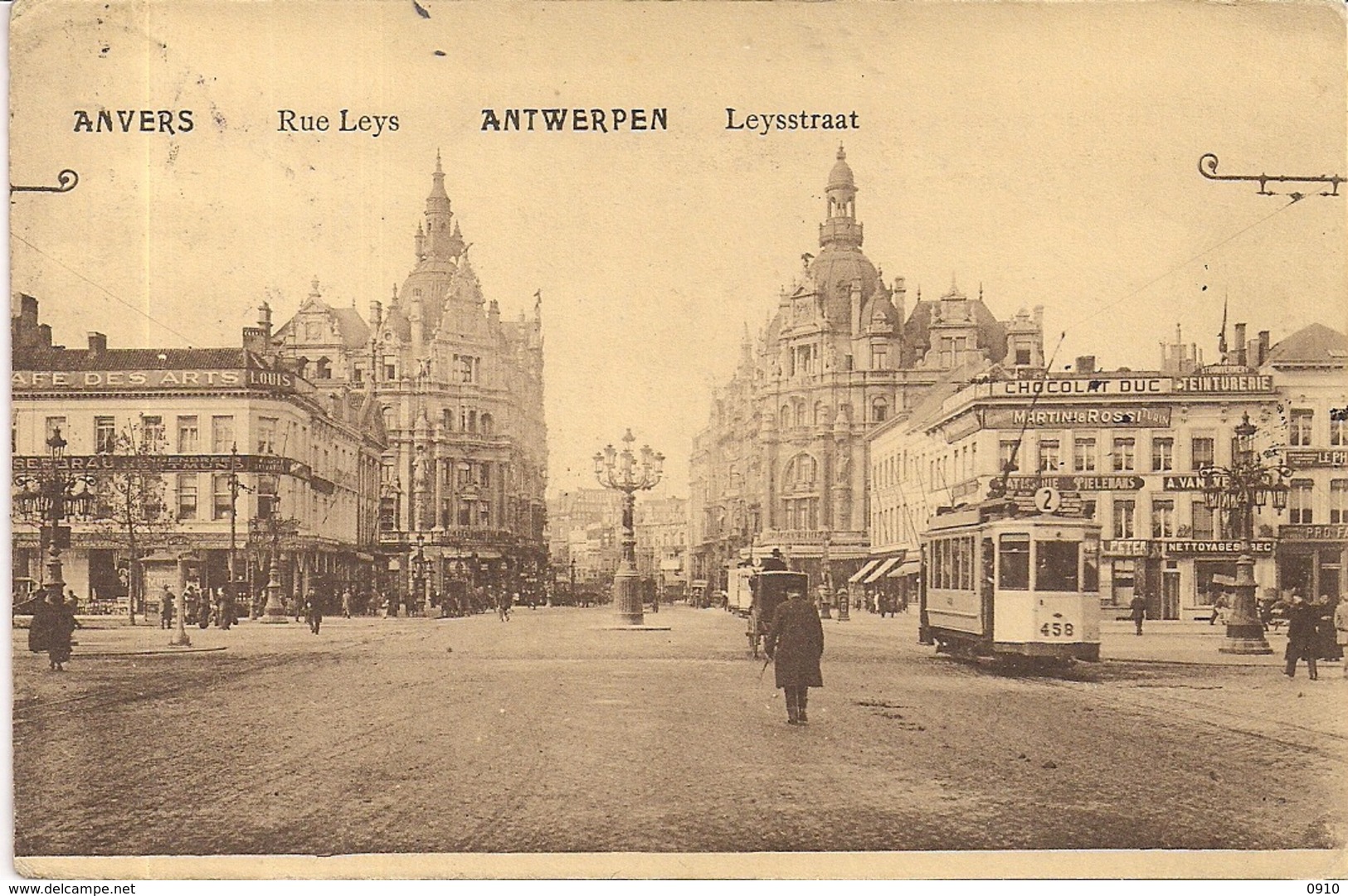 ANVERS-ANTWERPEN"RUE LEYS AVEC TRAM-LEYSSTRAAT MET TRAM"UITG.J.B.VERHOEVEN - Antwerpen