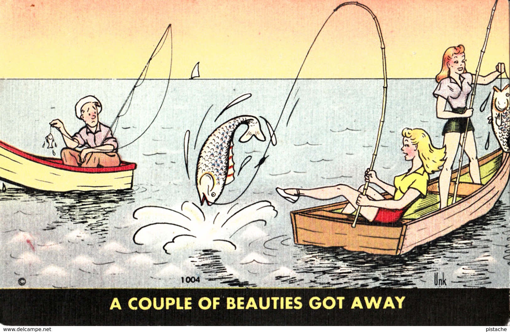 Comics Humor Comic Comique Humour - Young Ladies Fishing - 2 Scans - Humour