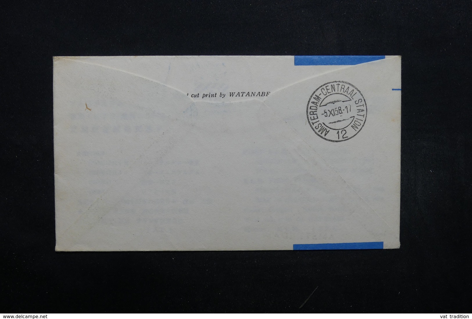 JAPON - Enveloppe 1 Er Vol Tokyo / Amsterdam En 1958 Par Voie Polaire - L 32436 - Briefe U. Dokumente