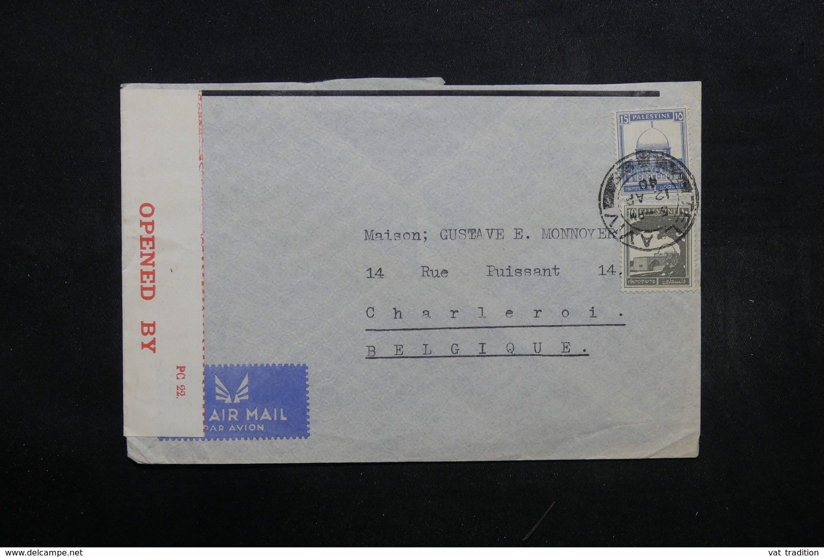 PALESTINE - Enveloppe De Tel Aviv Pour La Belgique En 1940 Avec Contrôle Postal - L 32438 - Palestine