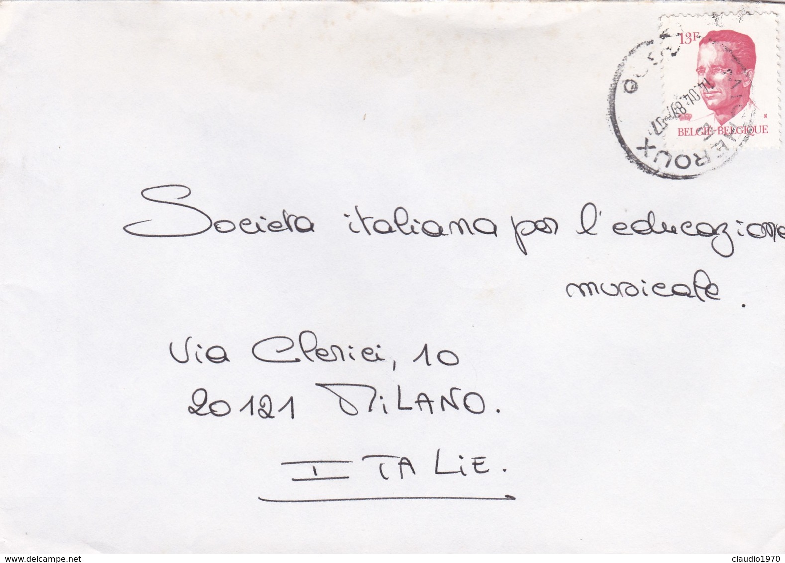 BUSTA VIAGGIATA  - BELGIO - HERVE - VIAGGIATA PER MILANO / ITALIA - Storia Postale