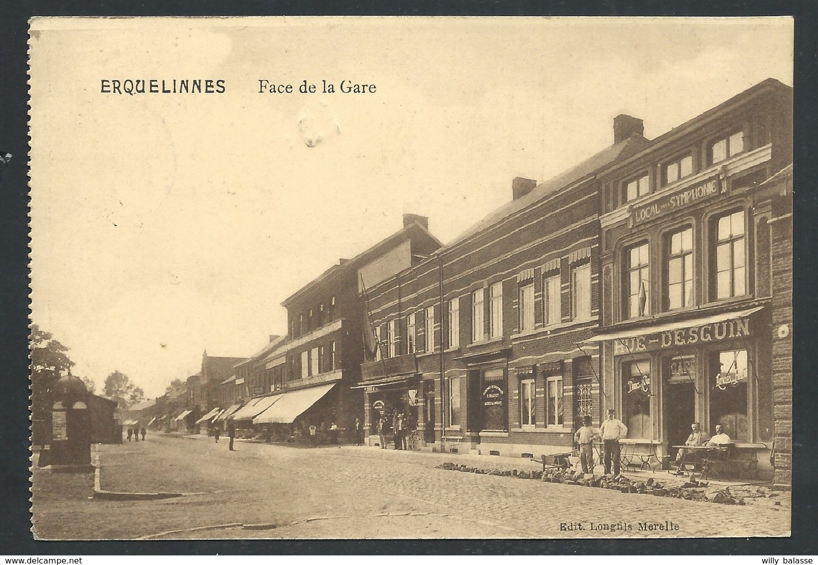 +++ CPA - ERQUELINNES - Place De La Gare - Café   // - Erquelinnes