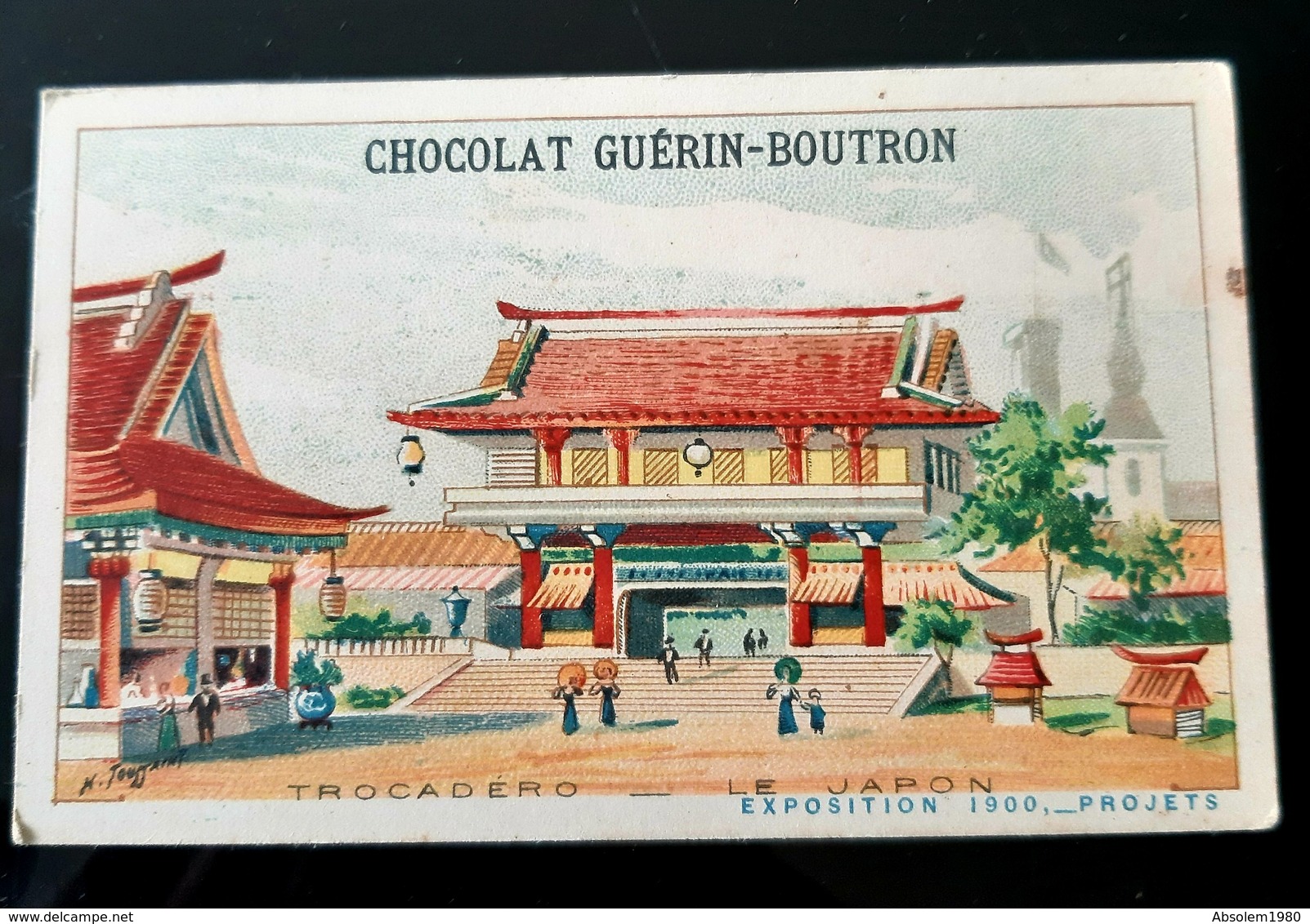 GUERIN BOUTRON CHOCOLAT TROCADERO LE JAPON EXPOSITION 1900 PARIS CHROMO TRADE CARD VUES MONUMENTS JAPAN ASIA - Guérin-Boutron