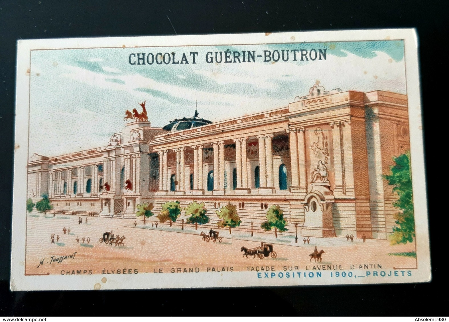 GUERIN BOUTRON CHOCOLAT CHAMPS ELYSEES GRAND PALAIS RUE ANTIN EXPOSITION 1900 PARIS CHROMO TRADE CARD VUES MONUMENTS - Guérin-Boutron