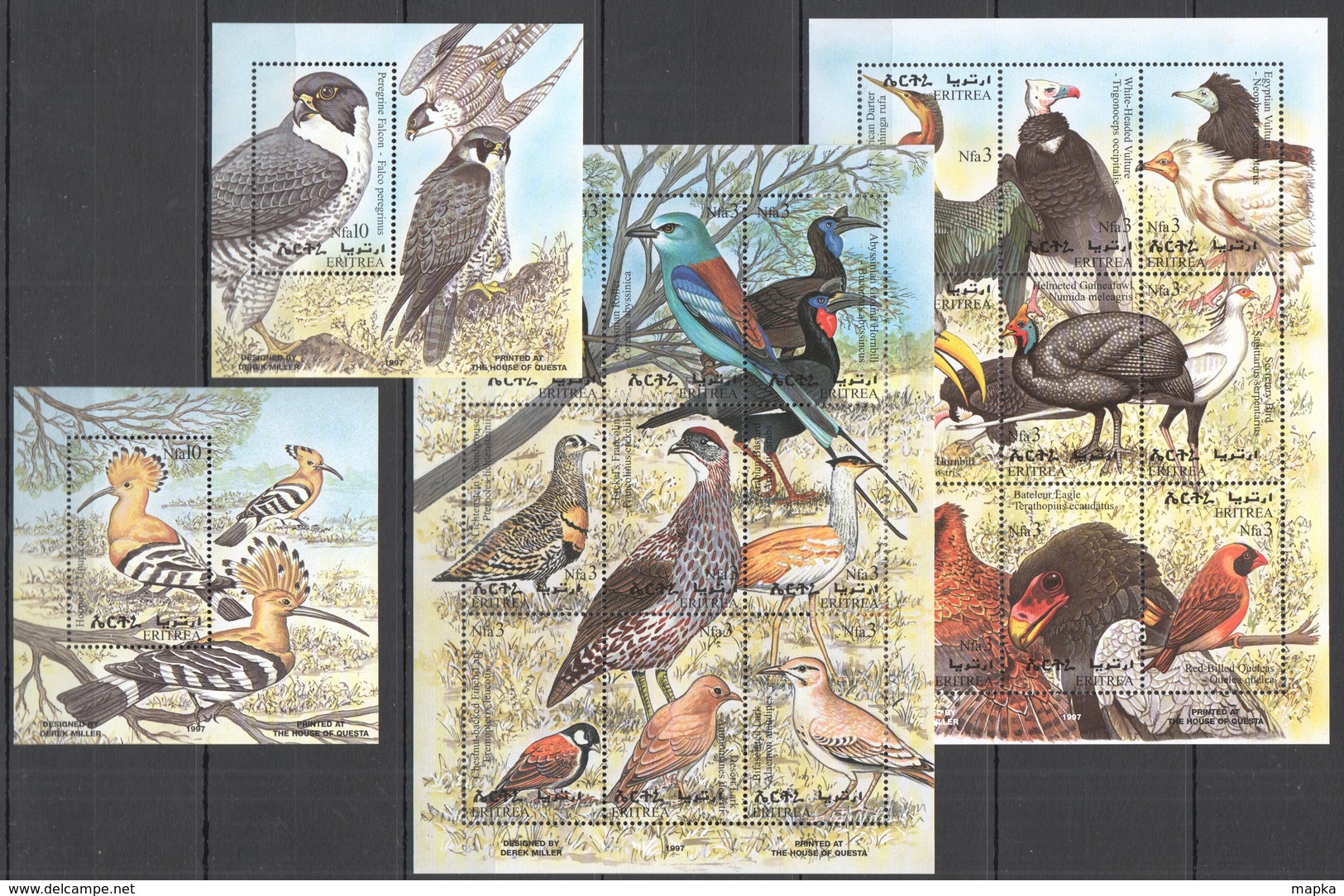 J865 1997 ERITREA FAUNA BIRDS !!! 2BL+2KB MNH - Andere & Zonder Classificatie