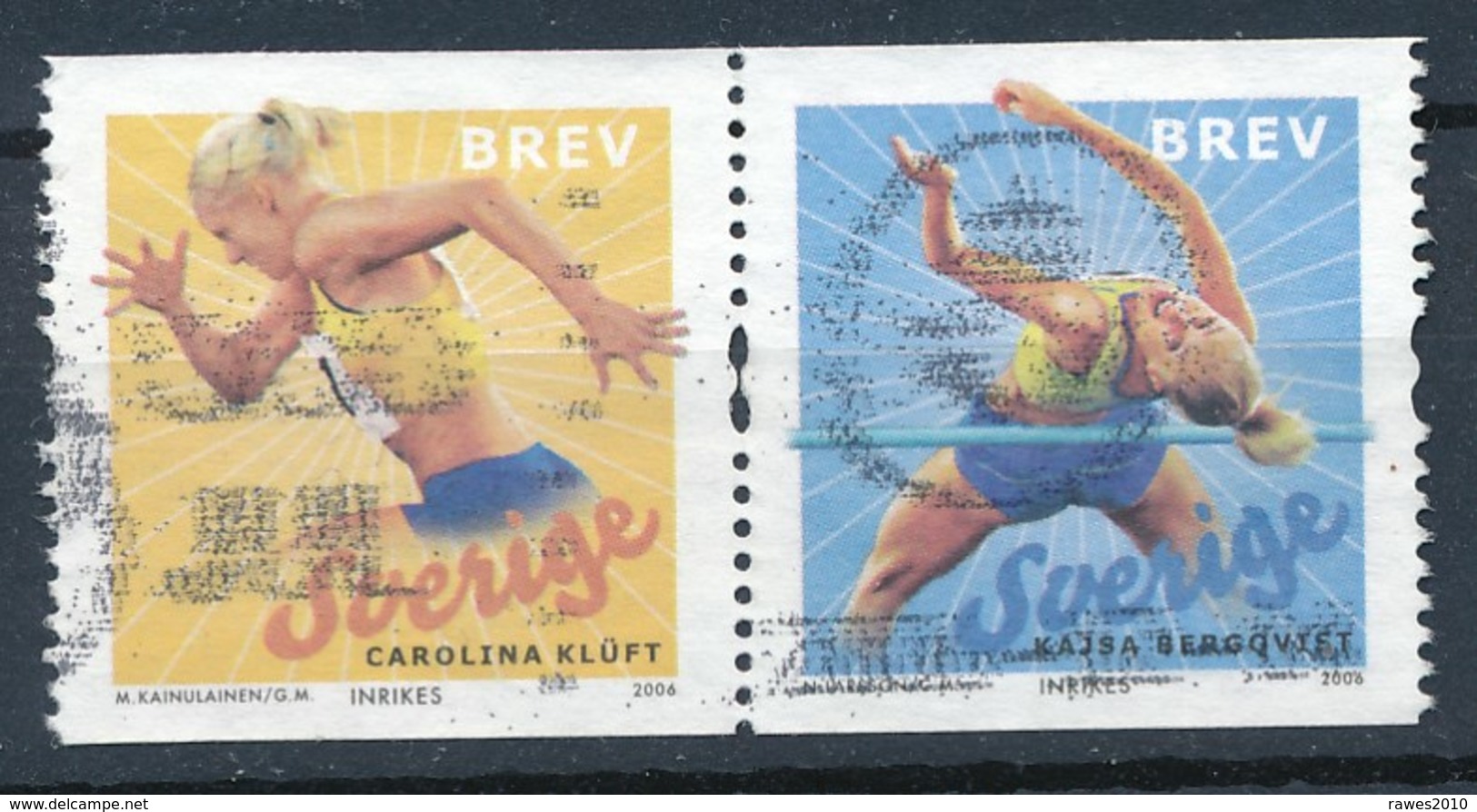 Schweden 2006 Mi. 2538 - 2539 Zd Gest. Leichtathletik - EM Läuferin Hochspringerin - Gebraucht