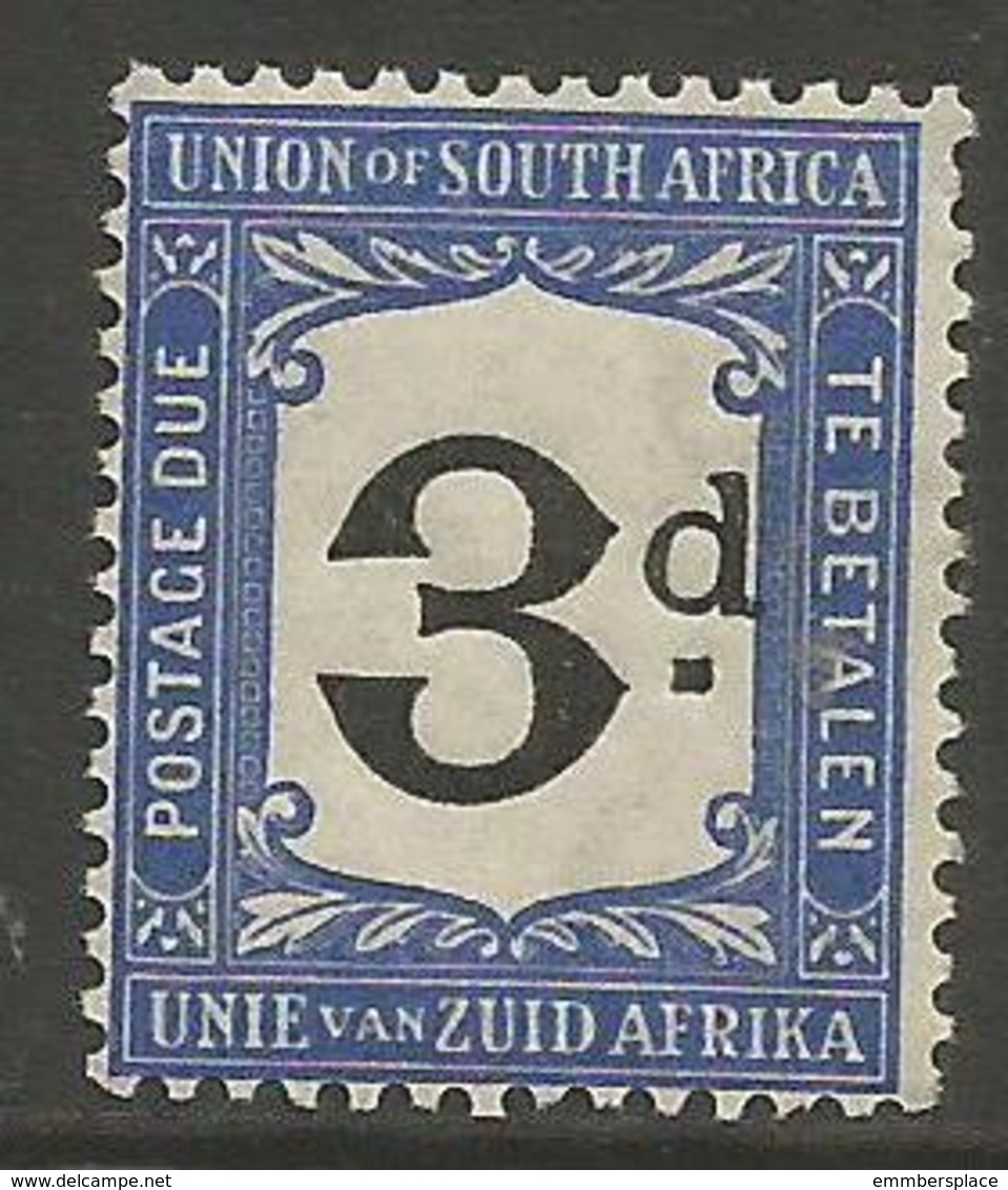 South Africa - 1915 Postage Due 3d MNH ** (thick 'd' Variety)  SG D4v  Sc J4v - Postage Due