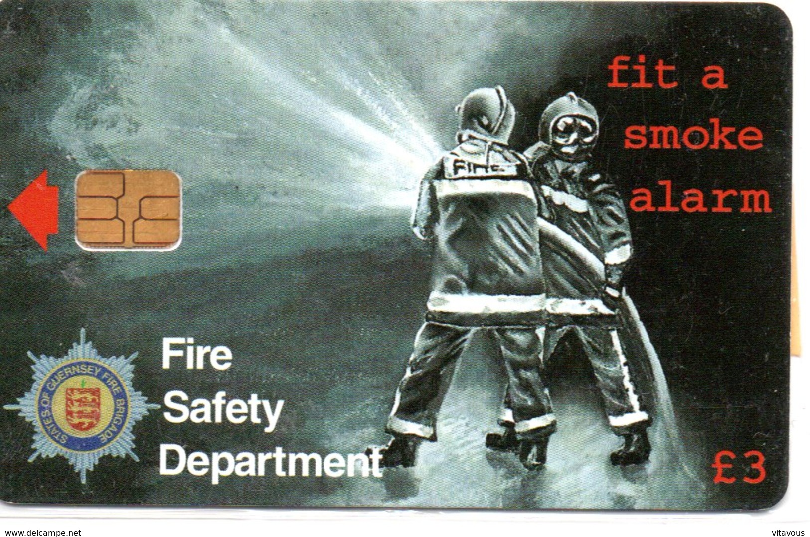 Pompier Fire Feu Feuerwehr Télécarte Guernsey Jersey Phonecard (D 511) - Pompiers