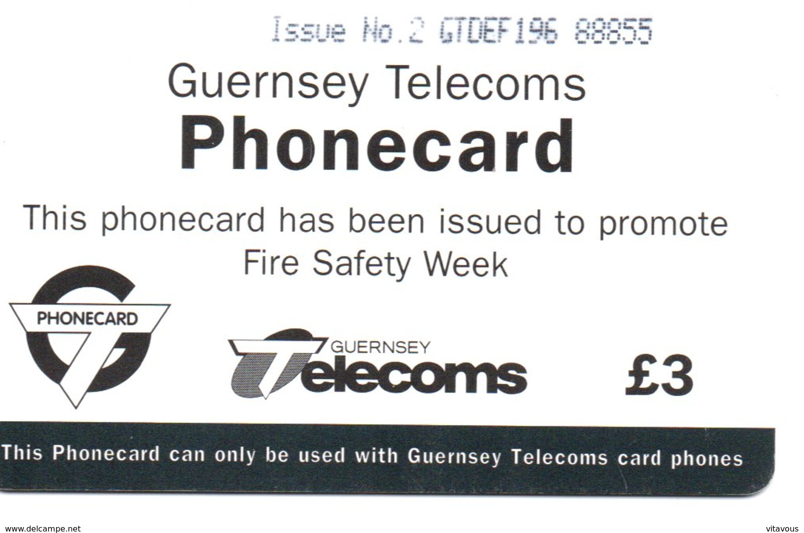 Pompier Fire Feu Feuerwehr Télécarte Guernsey Jersey Phonecard (D 511) - Pompiers