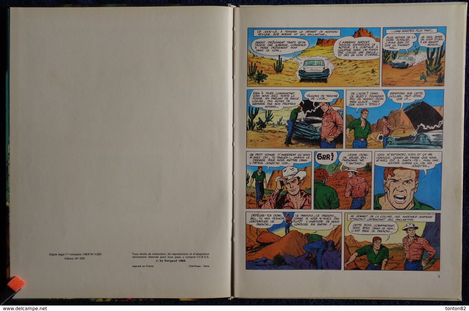 Vernes / Forton - BOB MORANE - N° 7 - La Vallée Des Crotales - DARGAUD - ( E.O. 1969 ) . - Bob Morane