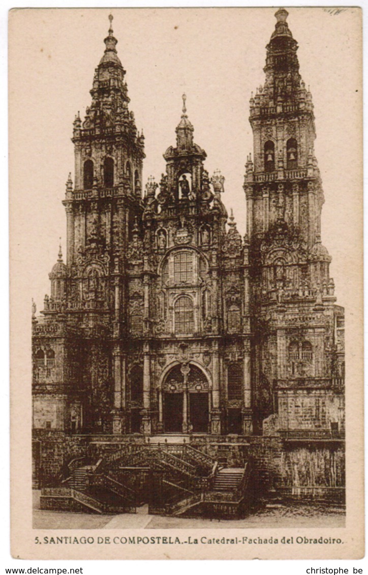 Espana, S Santiago De Compostella, Le Cathedral Fachada Del Obradoiro (pk59670) - Autres & Non Classés