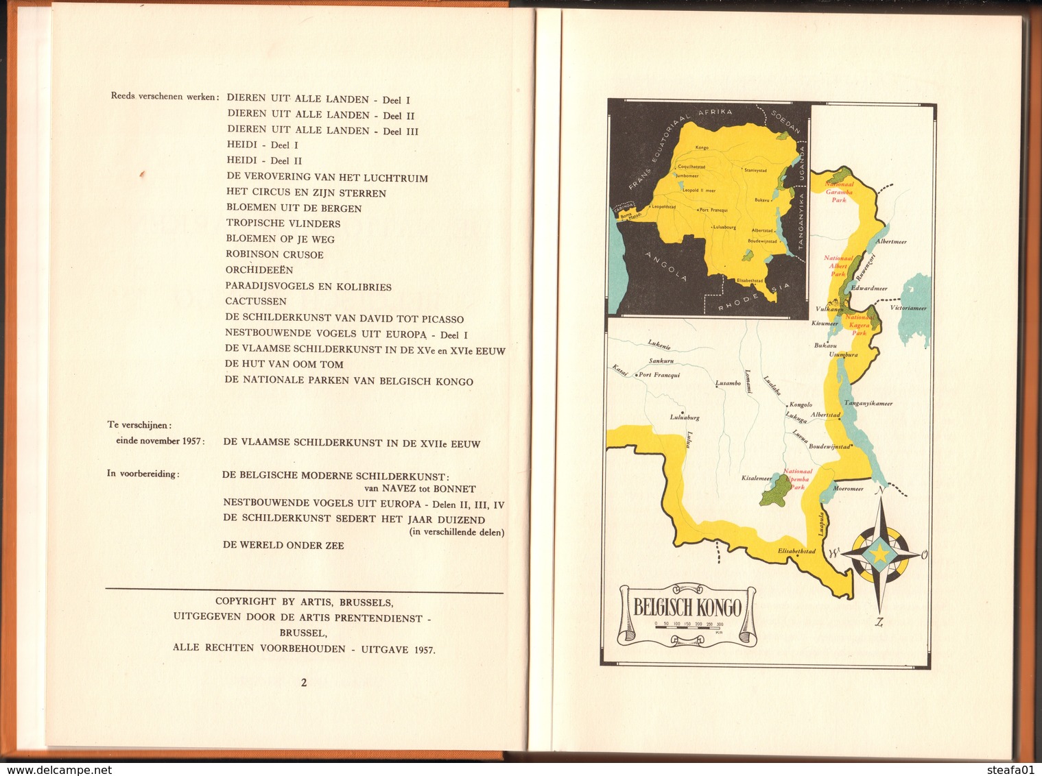 Belgisch Congo, Congo Belge, Compleet Album "De Nationale Parken Van Belgisch Congo, 1957, COLLECTORS! - Other & Unclassified