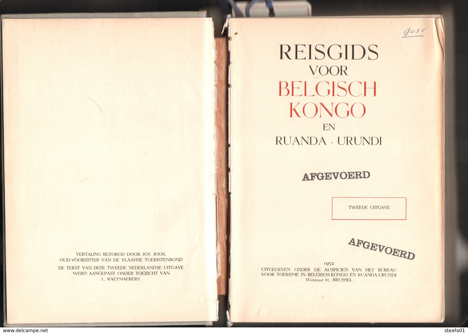 Belgisch Congo, Congo Belge, "Unieke Reisgids Voor Belgisch Congo En Ruanda Urundi" 1952, ZELDZAAM, Collector! - Other & Unclassified