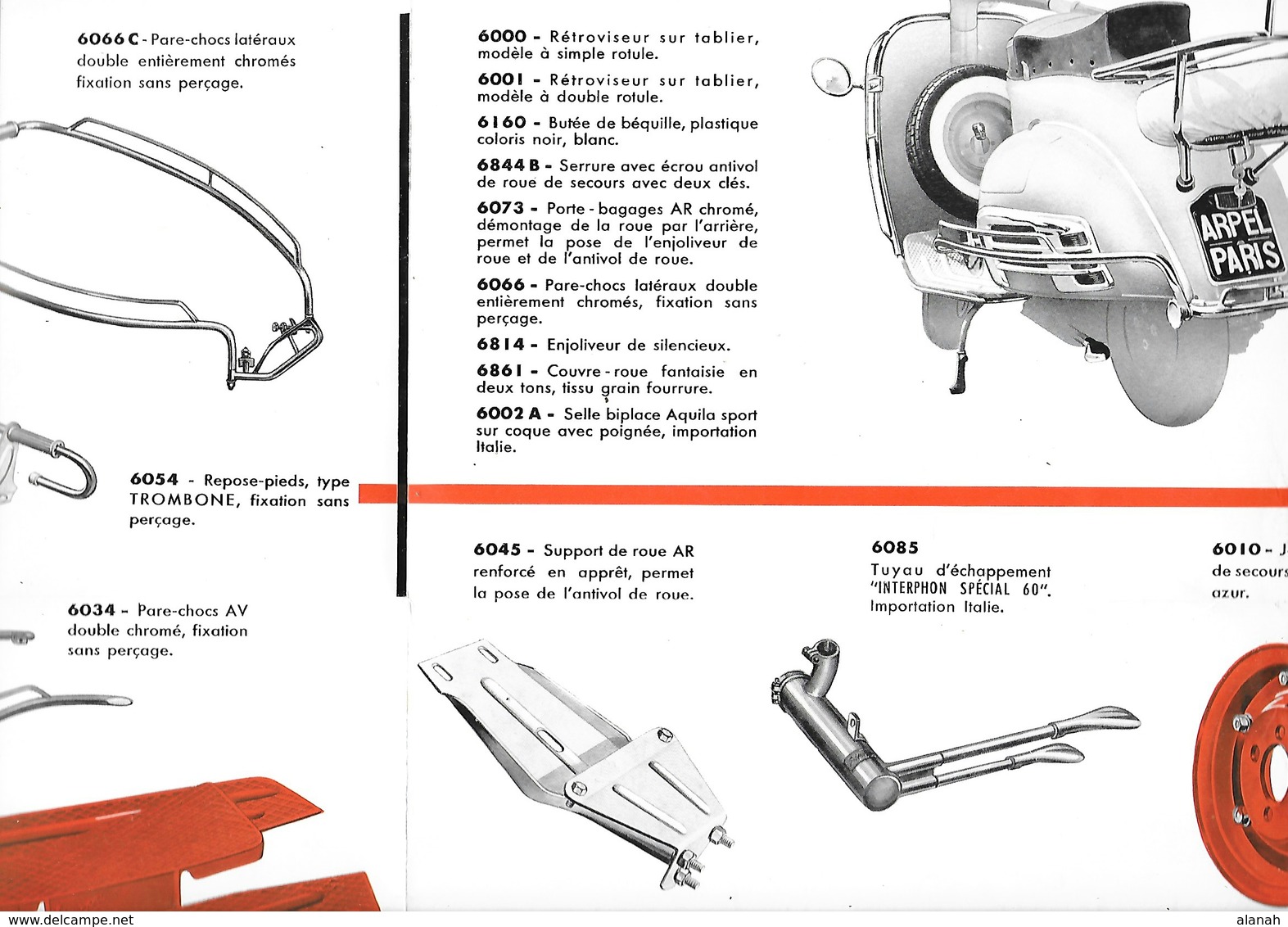 "VESPA" 1960 Accessoires ARPEL Format 16 X 24 Cm Env. - Motos