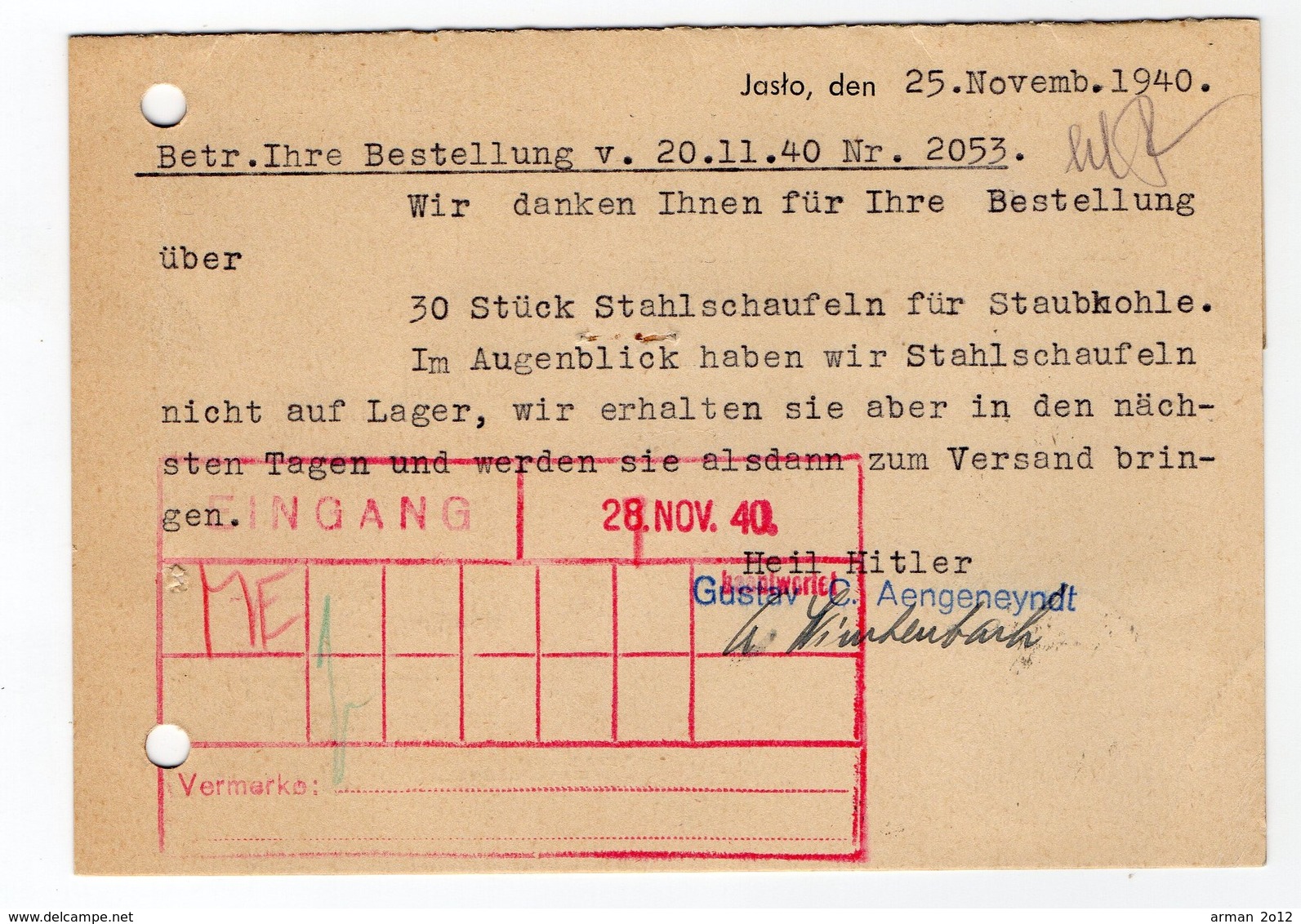 German Occupation Poland Jaslo 1940 - Generalregierung