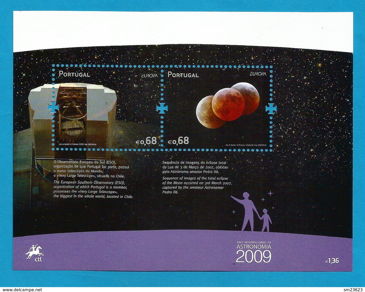 Portugal   2009  Mi.Nr. Block 281 (3407/3408) , EUROPA CEPT - Astronomie - Postfrisch / MNH / (**) - 2009